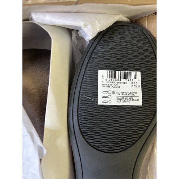 Clarks Pebble Metallic Un Darcey Ease Leather Flat - Women Size 5.5 M NEW Dressy - Picture 8 of 8